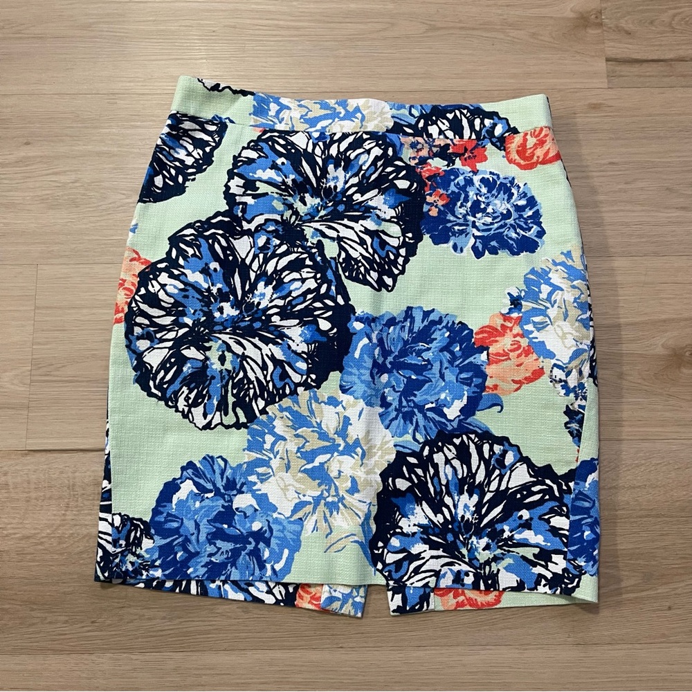 J. Crew Vibrant Floral Pencil Skirt